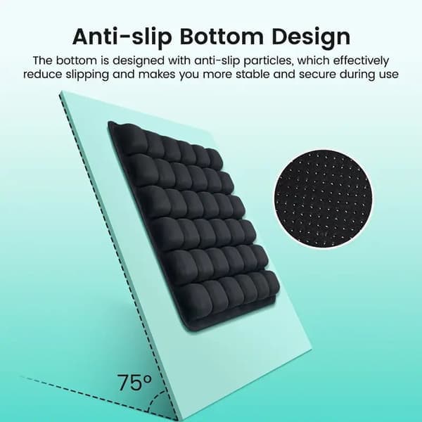 3D Oppustelig Siddepude Ergonomisk Kontorpude Bilpude med Ryglæn