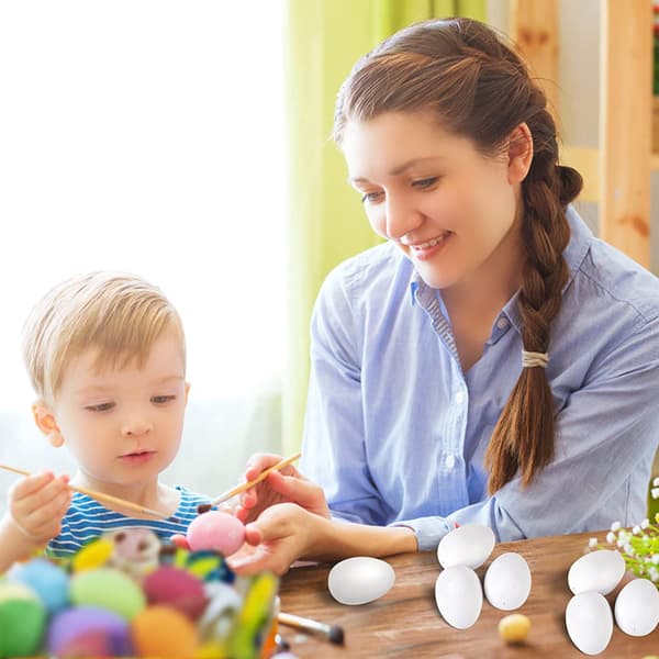 85 st Easter Egg Decoration Set - 25 st White Empty Easter DIY Painting Crafts, Plastic Eggs, Easter Tree Decorations for Kids Gifts