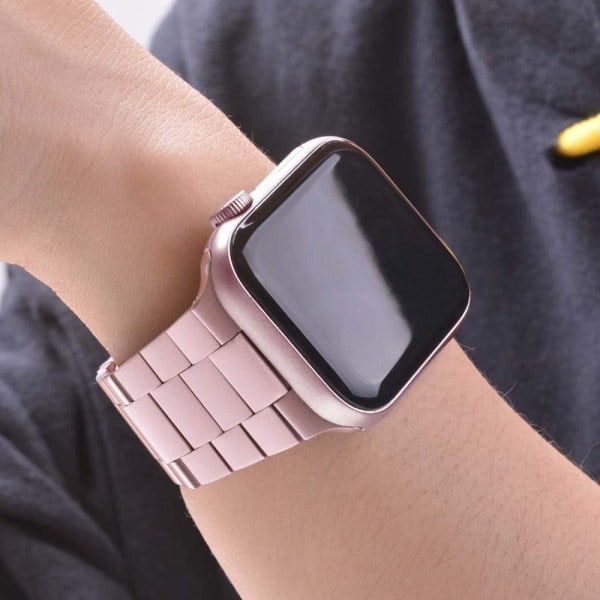 [QD] Kompatibelt Apple Watch-armband 38mm-40mm/42mm-44mm Ersättningsarmband i rostfritt stål - 38-40mm nytt roséguld massivt stålarmband