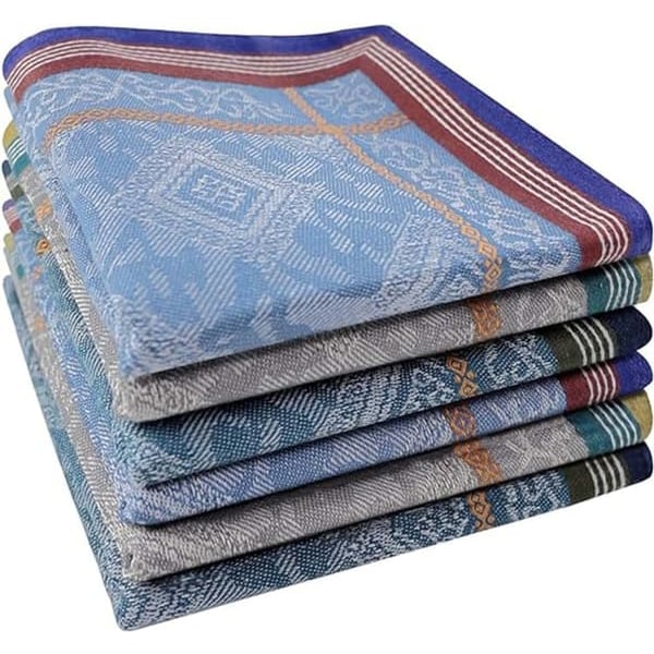 Herr bomullsnäsdukar, kostymficksnäsdukar, 6-pack 43 cm x 43 cm