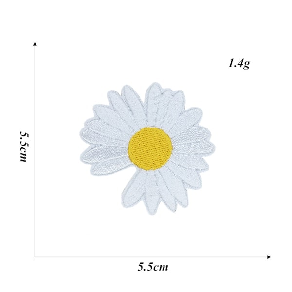 [QD] Strygemærker Sy-på Mærker Tusindfryd Blomster Mærker 24 styk Kreativ