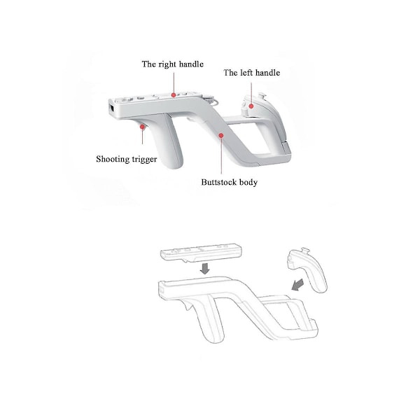 2 st Zapper-spelhållare Fjärrkontroll Höger Vänster Controller Zapper Speltillbehör