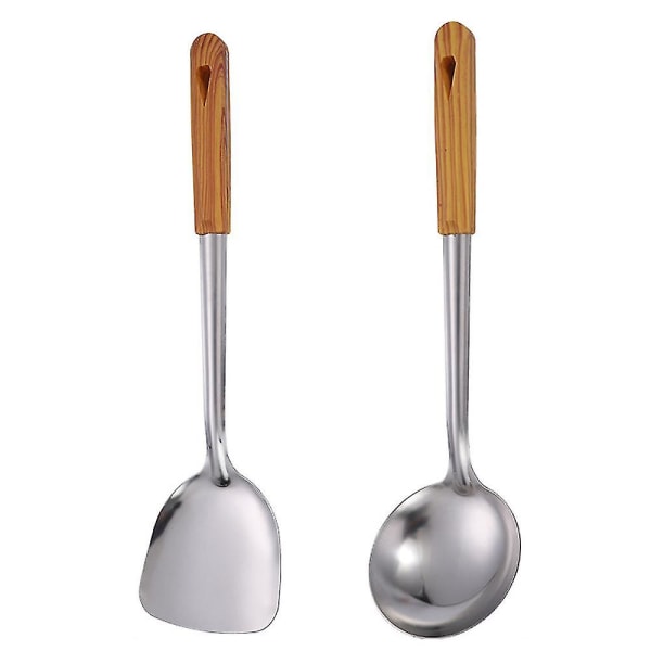 Set i rostfritt stål - 2 köksredskap - Set med nonstick spatula  -  spoon