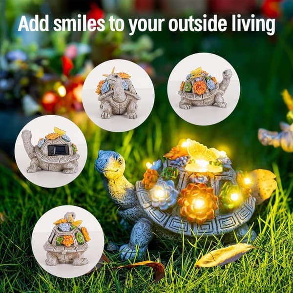 Solar Turtle Lights Outdoor Statue - Garden Decoration for Balcony & Patio