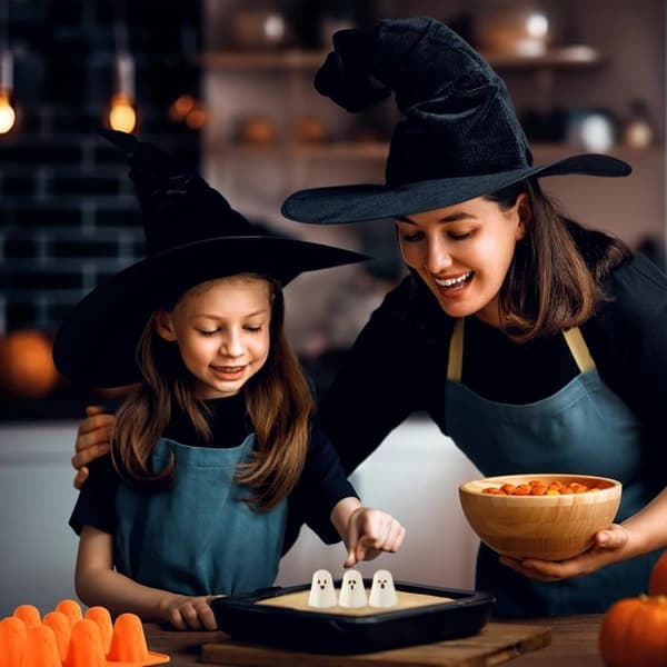 2-pak Halloween Silikoneform, 3D Spøgelsesform, Non-stick Chokoladeforme med 9 Huller til Gelé, Gummier, Budding