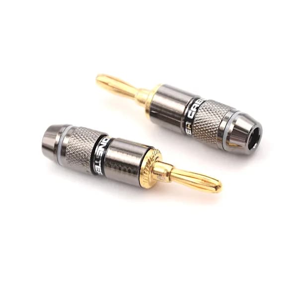 4 stk. forgyldte BFA 4 mm bananstik