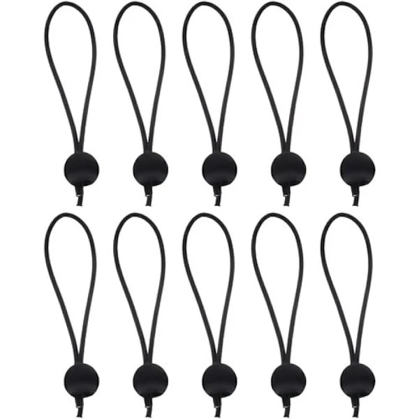 10-pack - Presenningfästen - Elastiska Svarta