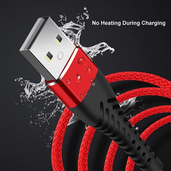 QU-Nylonpunottu USB C -kaapeli 1M 2M 3M Nopea lataus Type C -datakaapeli 1m Black