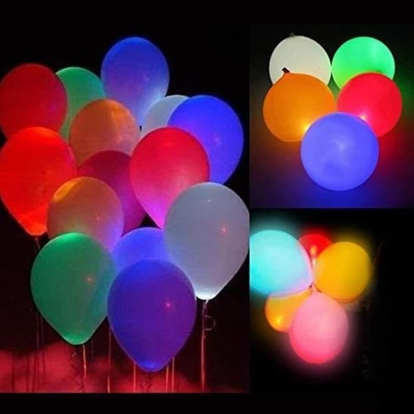 /QD/LED Lysende Ballonger Hvite Perfekt for bursdagsfest Kveld Bryllup Ulike festivaler Dekorasjon 50 stykker