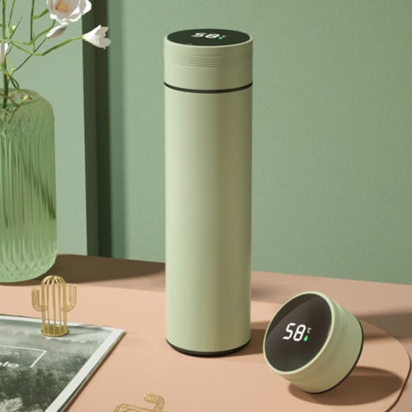 480 ml Termos Vannflaske med Temperaturdisplay i Rustfritt Stål Blå
