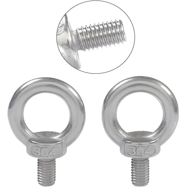 12 stk Ring - M6 304 Rustfritt stål Løfteøyebolter Skruing E