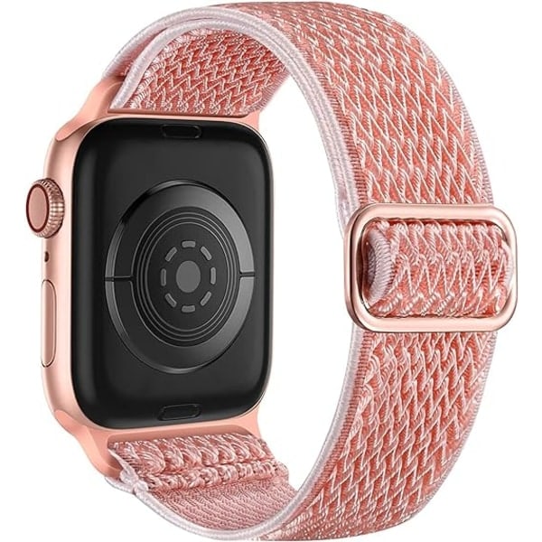 [QD] Elastiske bånd kompatible med Apple Watch-remme, strækbare solo loop bløde nylonremme erstatningsremme til kvinder mænd/A rosa/størrelse: 38/40/41mm