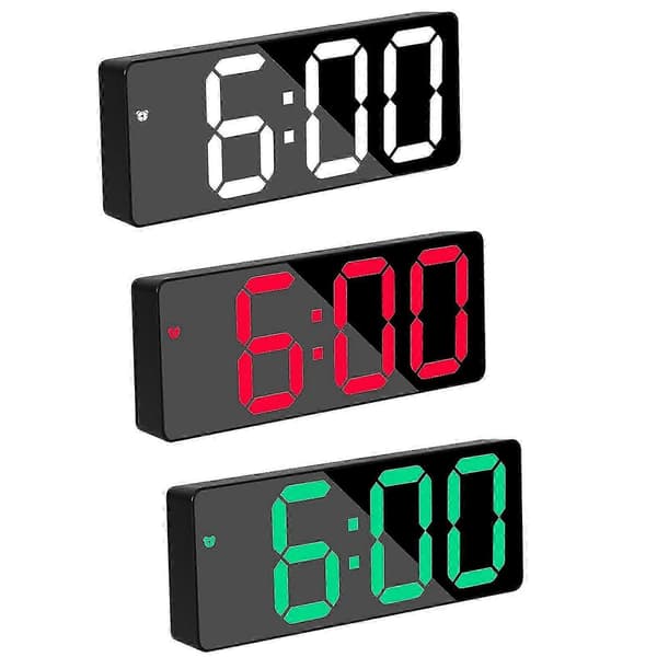 LED Electronic Alarm Clock with Dual Power Supply and Voice Control - Simple Style Clock with Date, Time, Temperature, and Snooze Function Green