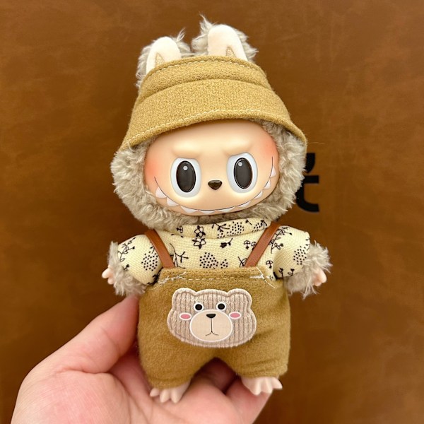 ONLY CLOTHES Söt V1 V2 LABUBU Blind Box Hänge Docka DIY Klä upp Kostym Litet Monster Haklapp Byxor Babykläder Från LBB-29