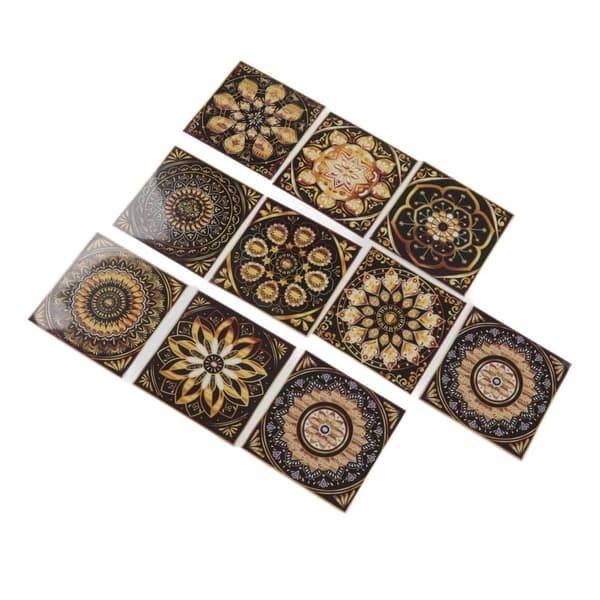 Clear Pattern Waterproof Tile Sticker - Self-Adhesive Wall Decals (10 Pcs)