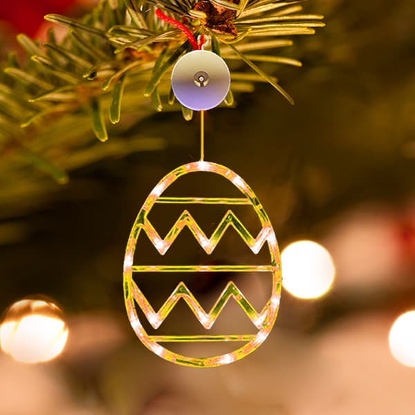 Easter Egg Suction Cup String Lights Battery Operated Decorative Lights for Home Bedroom Purple