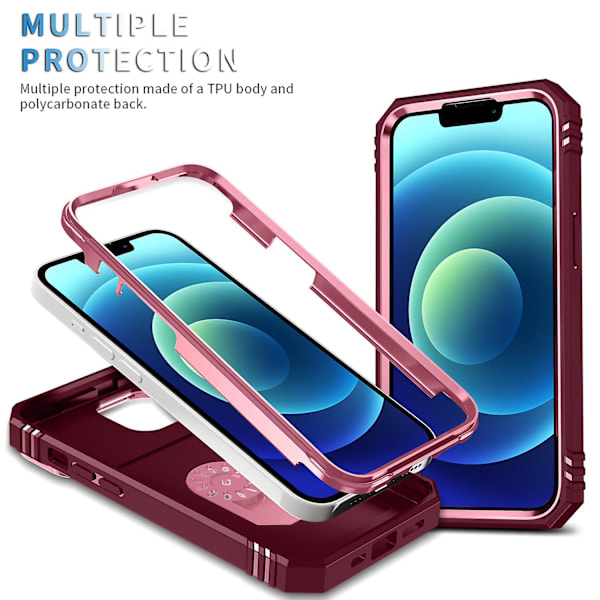 [QD] Støtsikkert hardt deksel med linsebeskyttelse kompatibelt for iPhone 13 Mini