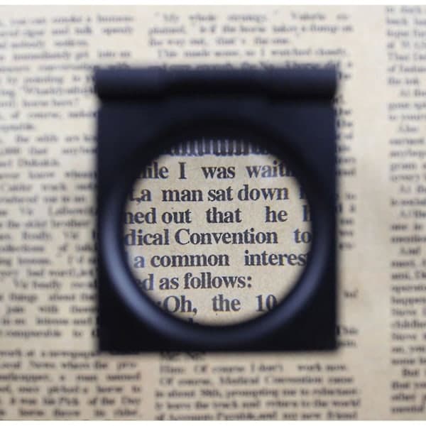 QU/10X 28mm Mini Foldable Magnifier in Zinc Alloy with Scale for Textile Optical Glass