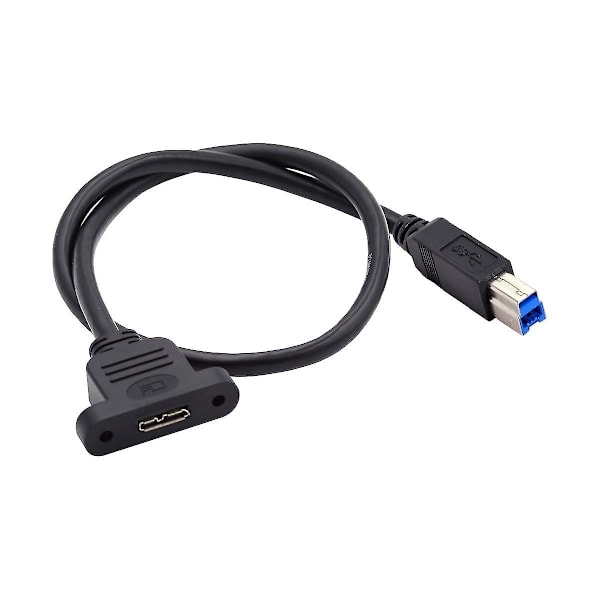 U3-083-BM 50cm Typ-B USB 3.0 Han till Micro 3.0 Typ-B Hona Skruvmonterad Typ Förlängningskabel 5Gbps