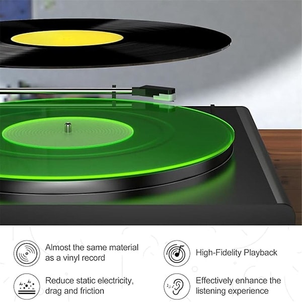 QD-Platespillermatte Platetallerken Slipmat: Akryl Platespillerplate Vinyl Slipmatter for Platespillere