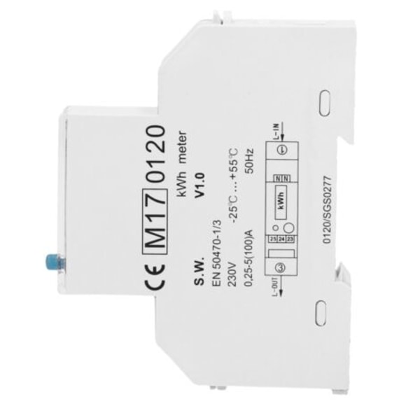 QQU-Enfaset modulær måler 100A - 230V - 1 modul - MID-certificeret - med digitalt display