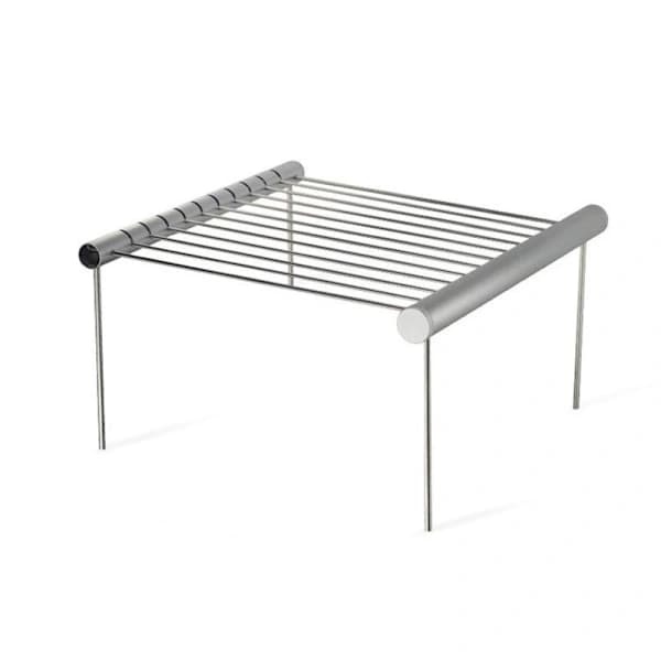 Bärbar campinggrill hopfällbar 304 rostfritt stål minigrill för backpacking vandring trädgård utomhusmatlagning silver First Generation