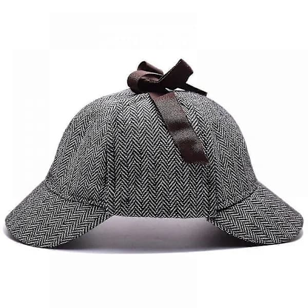 Uld Tweed Deerstalker Hat - Grå