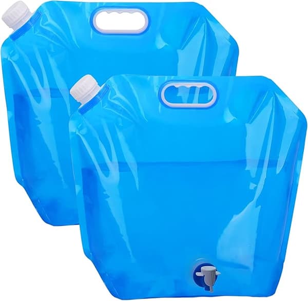 Vanddunke (2 stk) sammenklappelig 5+10 liter med hane (2-PACK) 10L Blå