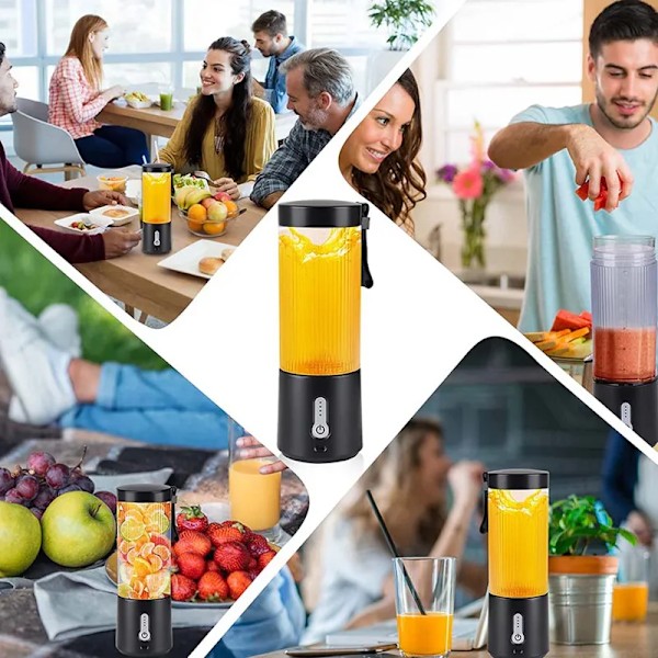 QU.USB Uppladdningsbar Portabel Mini Blender Mixer 450ML 4000Mah Smoothie Mixer BPA-fri, För Grönsaksjuice Milkshake