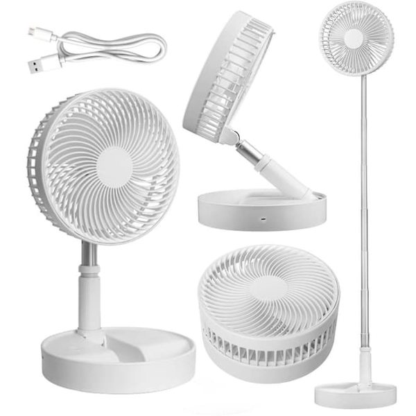Foldable Floor Fan / Table Fan - Adjustable Design with 7200mAh Battery, Wireless & Versatile Use