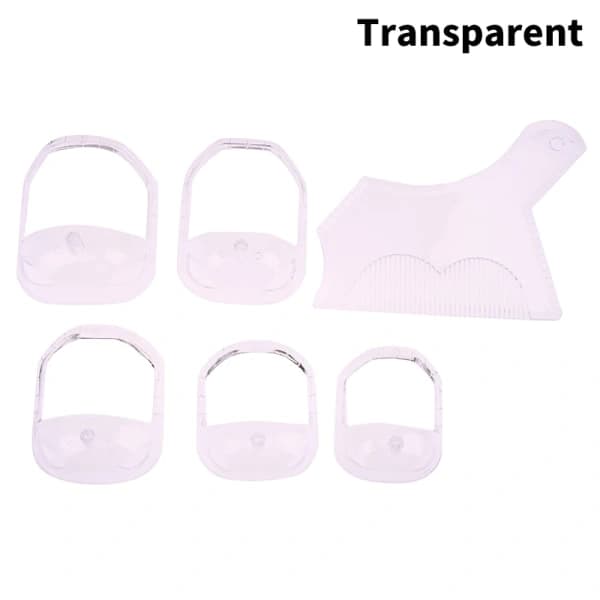 5 st Rakmall Shaper Män Getbocksstil Design Skägg Mustasch Transparent