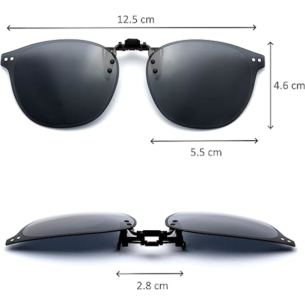 Polariserende solbriller clip-on, sammenleggbar og ultralett, over solbriller˜QD
