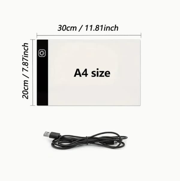 LED Tegneplade A5/A4/A3 med 3 Lysstyrker lysbord/lys plade A4 (Canvas Only) Three-Level Dimming
