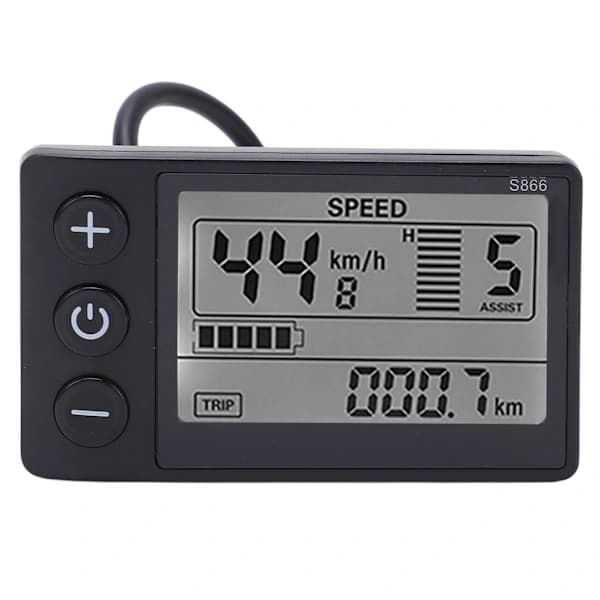 Elcykel S866 LCD-display Mätare 24V 36V 48V Kontrollpanel med Vattentät Kontakt