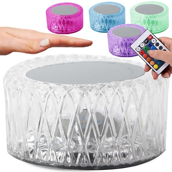 Ladattava Kristallipöytävalaisin Touch LED RGB USB:llä ja Kaukosäätimellä_qq