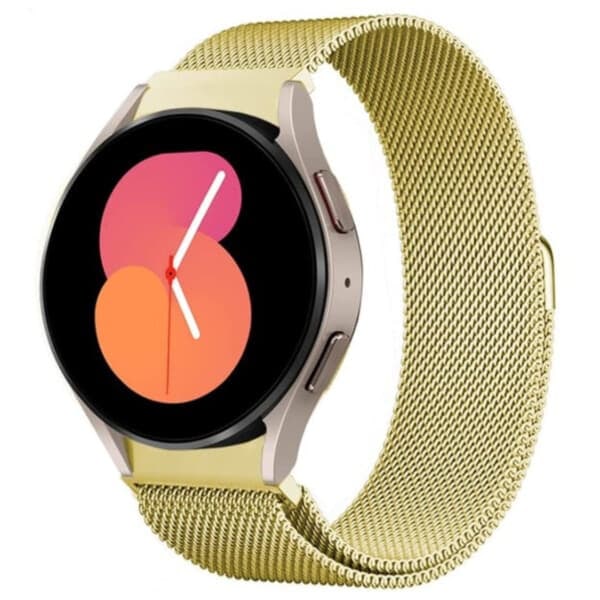 Galaxy Watch 4/5 Metalliranneke 20mm Milanese Mesh Kulta_qq
