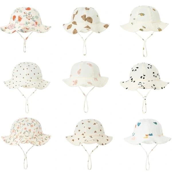 Baby bomullshatt tryck utomhuskepsar unisex Gul