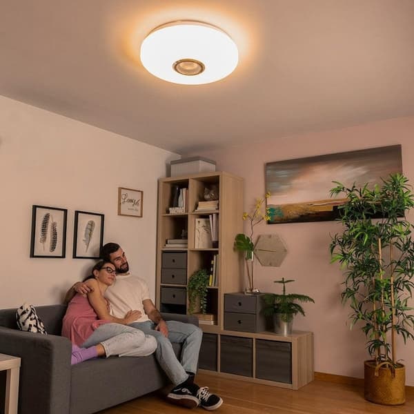 /QD/Taklampe LED med Høyttaler - Ulike Farger