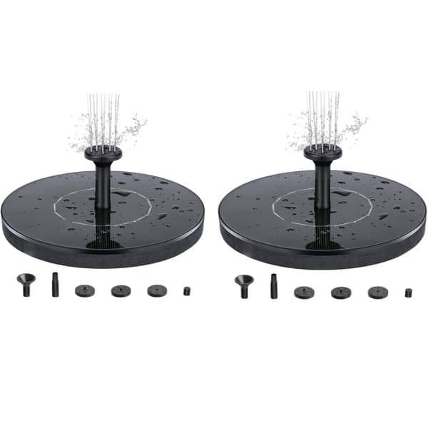 2-pack Solcellsdriven fontän 16 cm - Solcellsfontän/Vattenfontän
