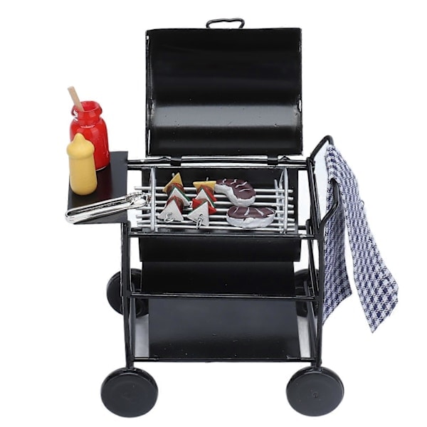 Mini BBQ Grilli 1:12 Pienoiskohtaus Eksklusiivinen Kaunis Elävä Keittiökalustomalli Nukkekodin Tarvikkeet