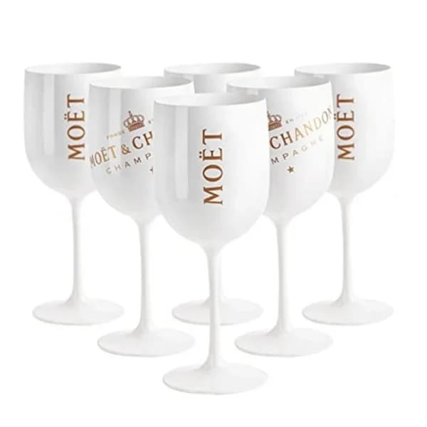 500ml Moët Champagne Glas Plast Akryl Champagneglas Vinglas VIT 4ST