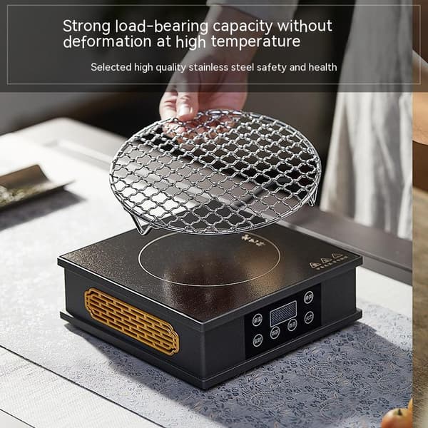(diameter 15 centimeter) Kogegrillrist, udendørs rund BBQ bålgrill, campingkogegrej