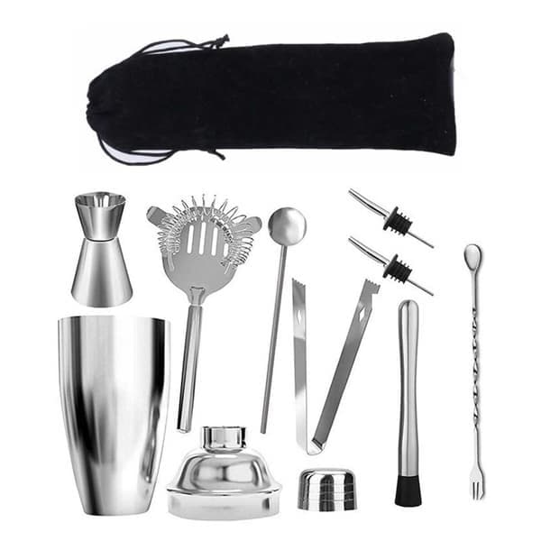 Cocktailset 9-dele Barsæt 550ml Shaker Rustfrit Stål_qq