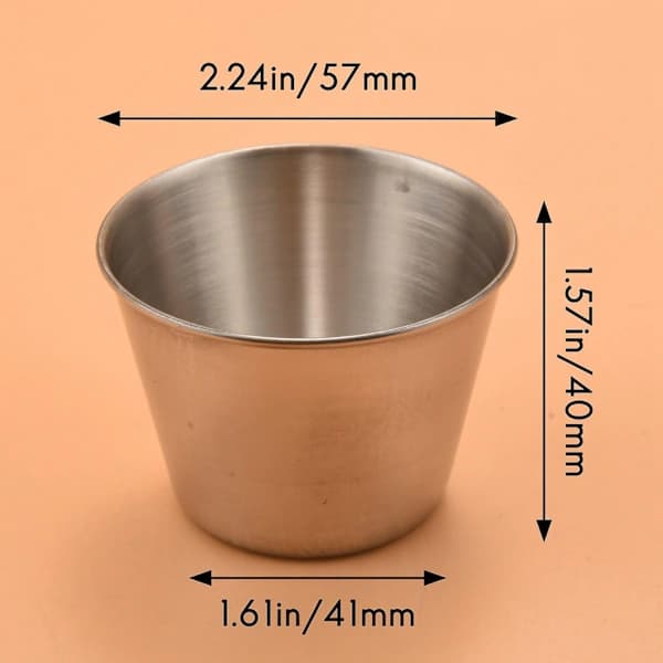 24-pakning rustfrie krydderbokser, kommersielle dippsausboksar, ramekin krydderboksar P-Perfet