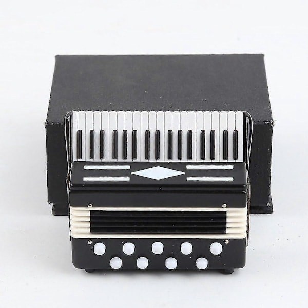 2024, Miniatyr Trekkspill med Ask Mini Instrument Replika Samleobjekt Miniatyr Dukkehusmodell Hjemmeinnredning