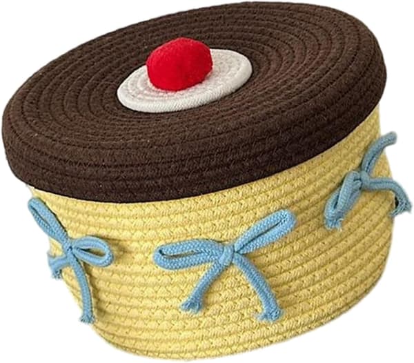 Förvaringskorg - Vävd Bomull - Dammtäta Skrivbordsdekorationer - 1-pack