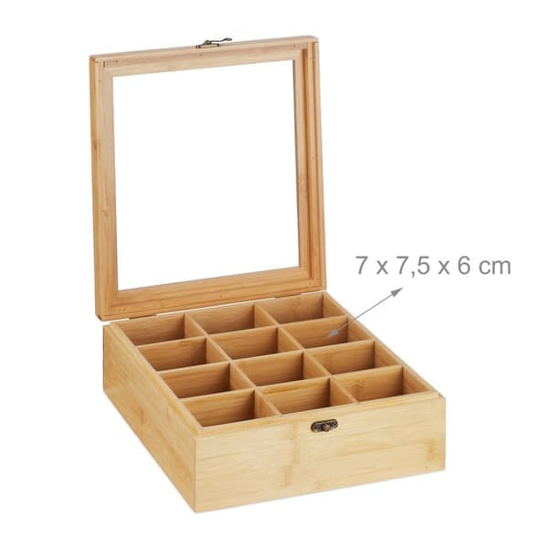 Bambu teelaatikko 12 lokerolla