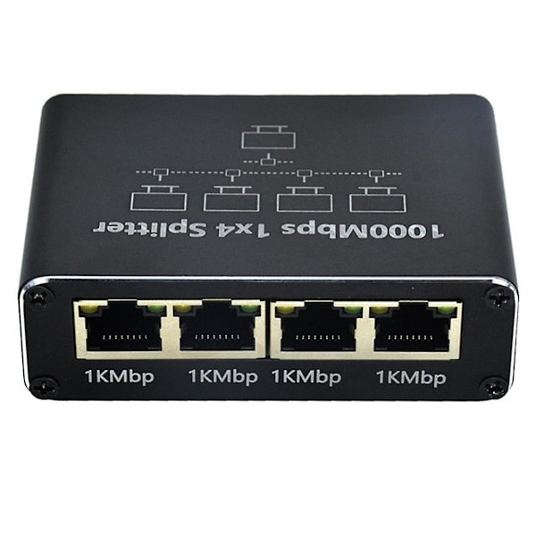 Gigabit Nettverksdeler 1-Til-4 Nettverkskabeldeler RJ45 Nettverksport Ethernet-deler Egnet