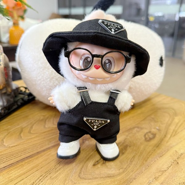 Labubu Klær og Tilbehør Luksus Designer Kun, Dukker Er Ikke Inkludert, Labubus Original med Klær Sett for La Bubu Dukke White P home two-piece set