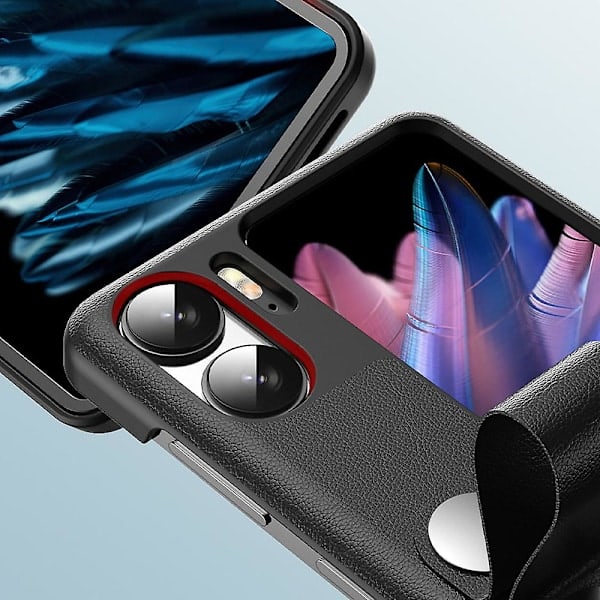 [QD] PU-Lærveske Kompatibel med Find N2 Flip 5G Smartphone